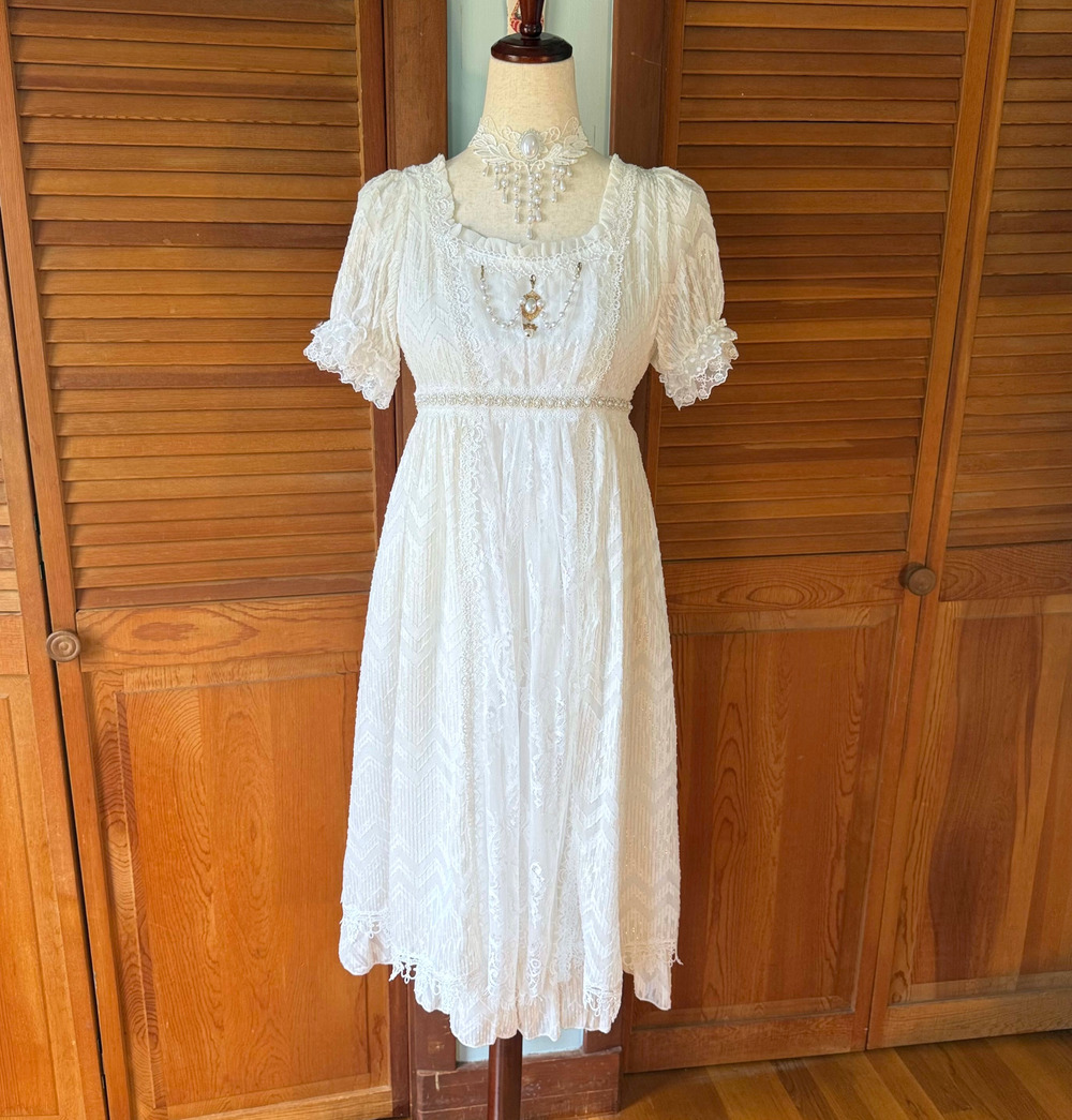 J-fashion Himekaji Kawaii Dollcore Lolita EGL White Lace Princess Dress S-M